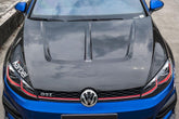 Volkswagen Golf R / GTI / Golf MK7 & MK7.5  2015 2016 2017 2018 2019 2020 2021 with Aftermarket Parts - Hood Bonnet Pre-preg Carbon Fiber from Karbel Carbon